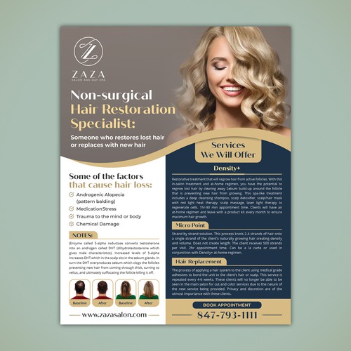 Flyer for new hair restoration service!