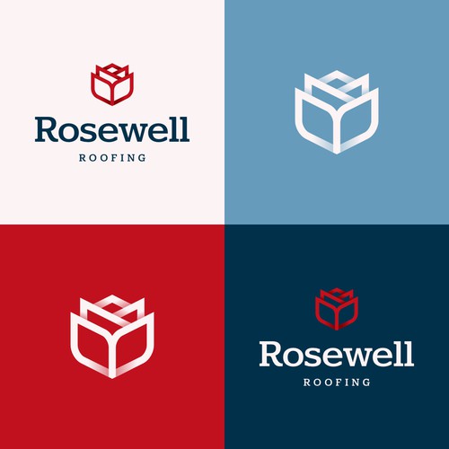 Modern logo for Rosewell Roofing