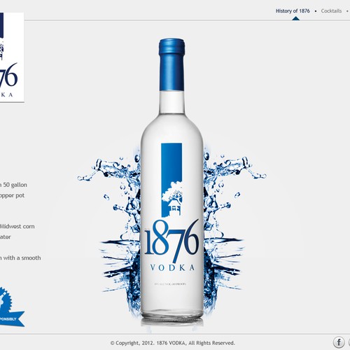 1876 Vodka Website Homepage design