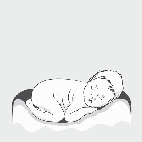 Monochrome Baby Illustration