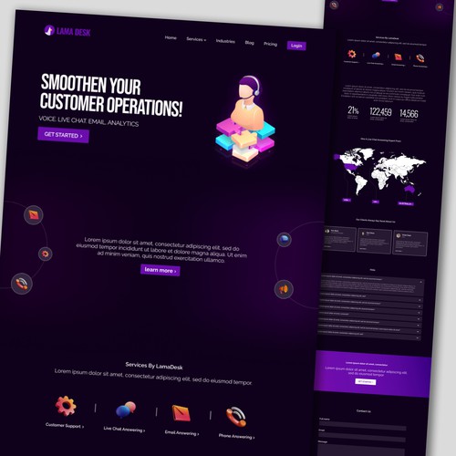 Lama Desk: A Customer Acquisition Website UI Design