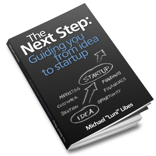 Creative book cover for "The Next Step: Guiding you from idea to startup"