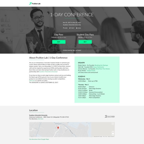 Landing Page for Innovative Entrepreneur Event