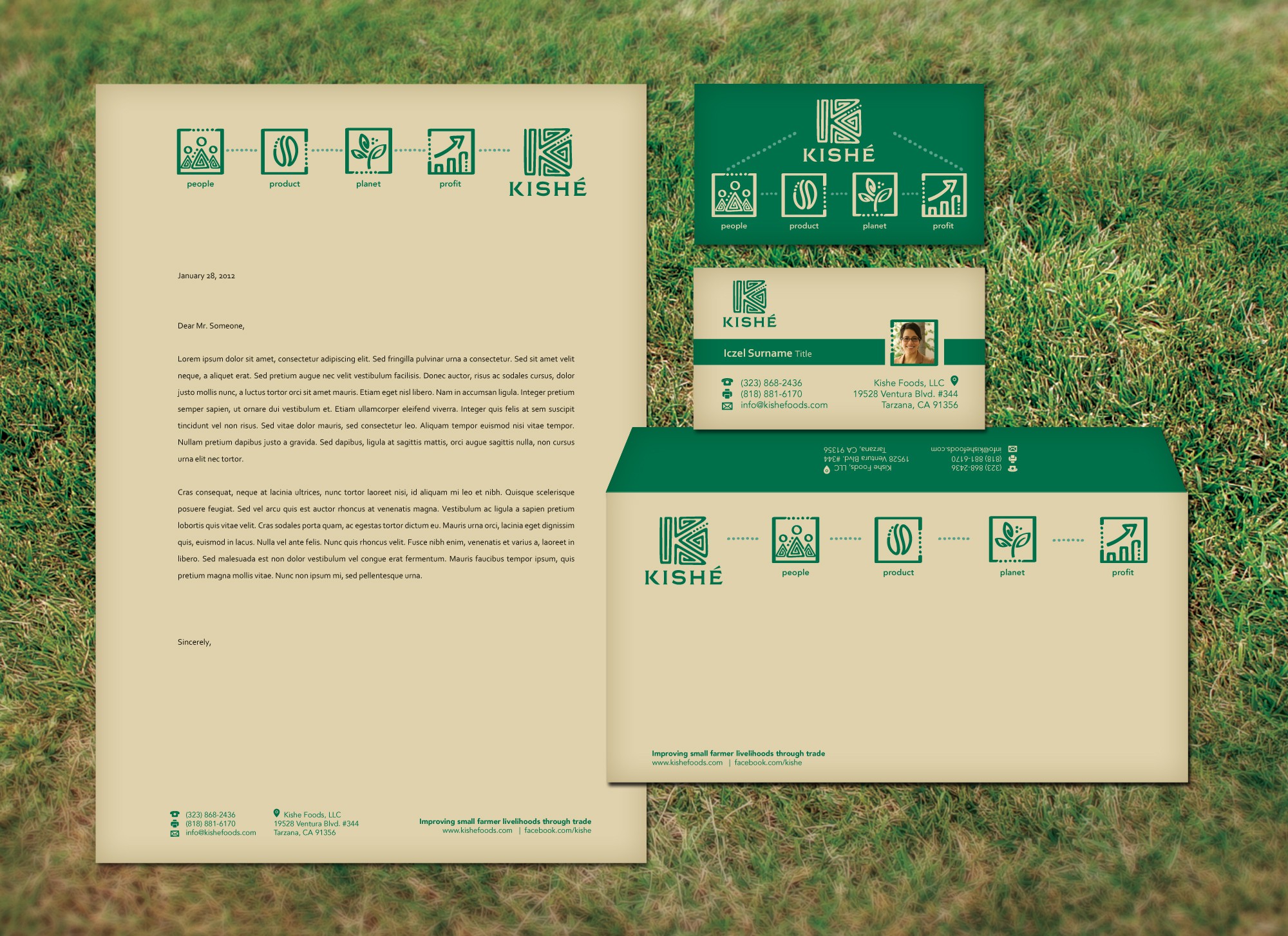 Help Kishe Foods, LLC with new stationery/look