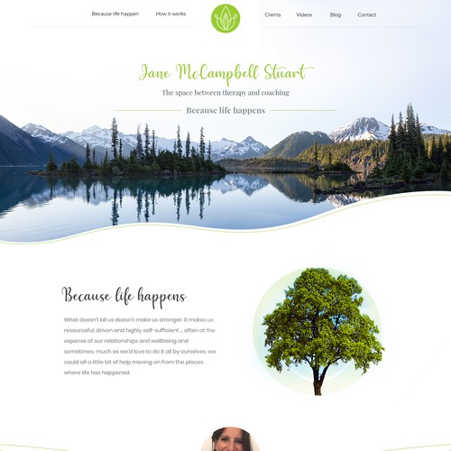 Home Page concept for Therapy Jane design