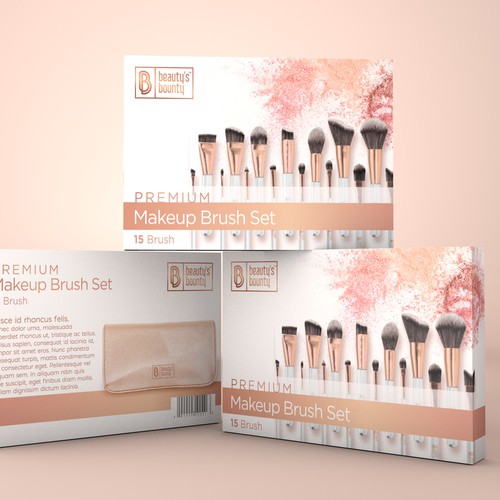 Luxury package design for makeup brush set