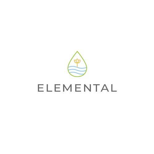 Droplet and Lotus logo concept for Elemental
