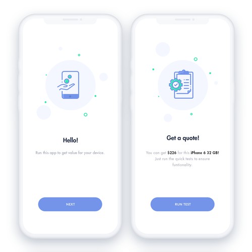 Onboarding, mobile test app