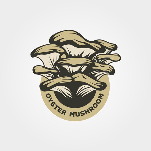 oyster mushroom label logo design