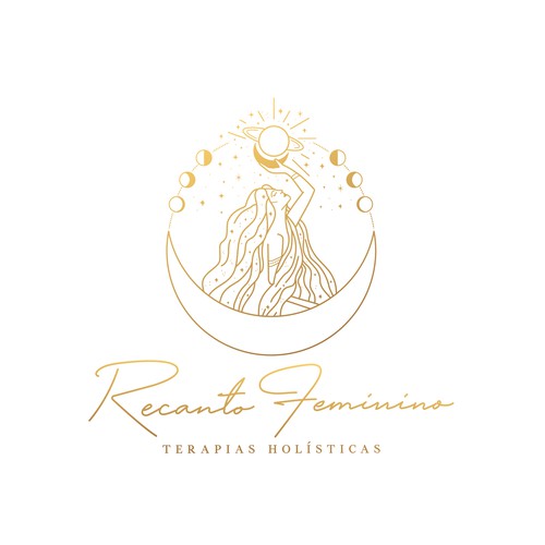 Feminine mystical logo design for a holistic therapist