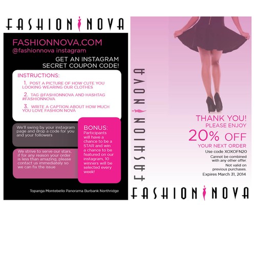 Create a winning flyer for one of the hottest women's online fashion retailer