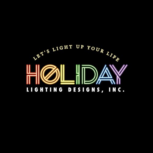 Modern holiday lighting logo for south florida