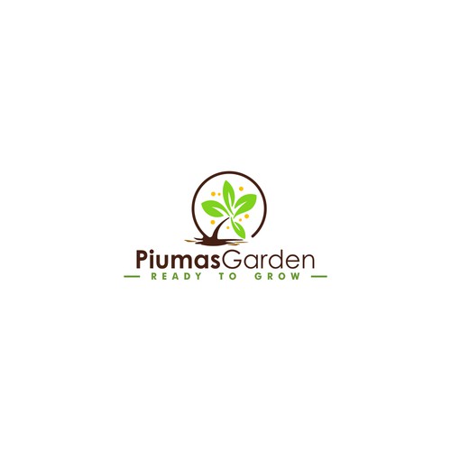 logo for piumas garden, cannabis seeds farm