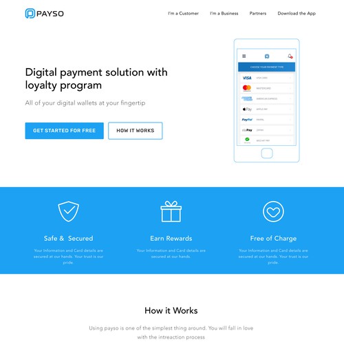 Website for PAYSO Digital Payment 