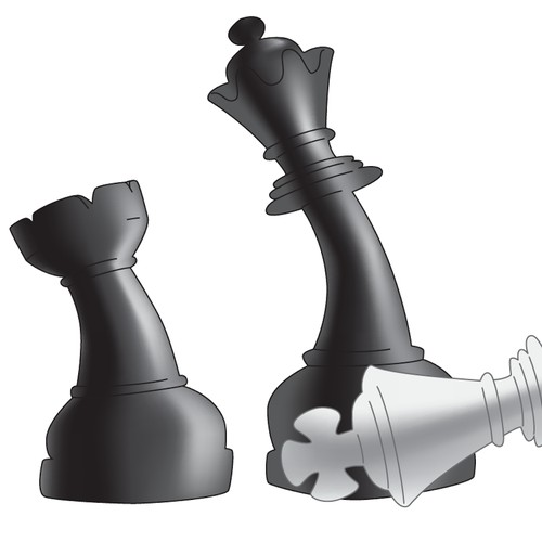 chess pieces shaded