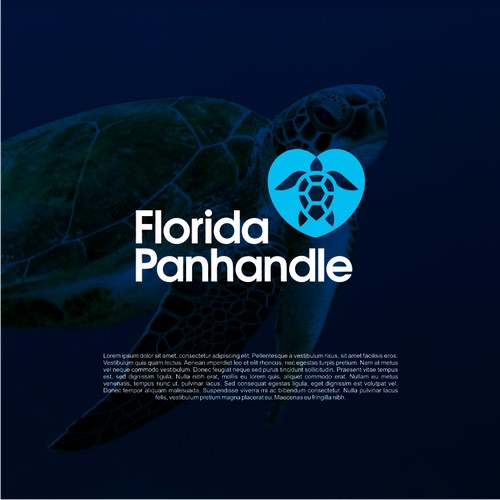 sea turtle + Heart shape logo