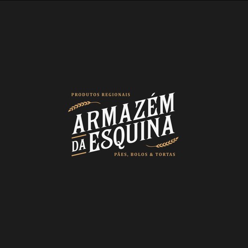 Logo for ARMAZÉM DA. ESQUINA, old warehouse style at countryside of Brazil