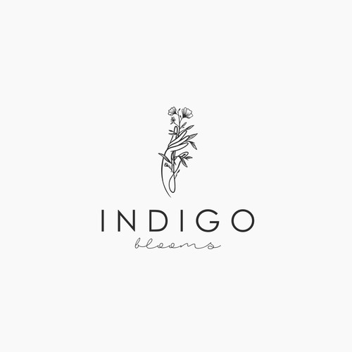 logo concept for indigo blooms