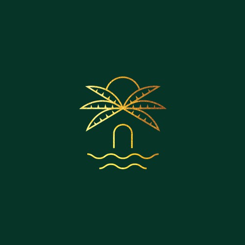 Simple line art luxury logo for a villa