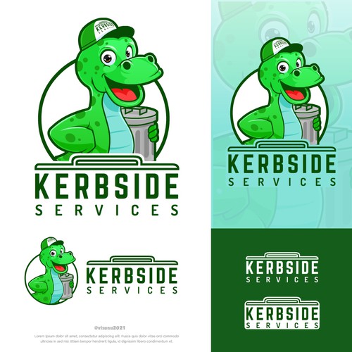 Modern mascot and logo design for Waste management service.
