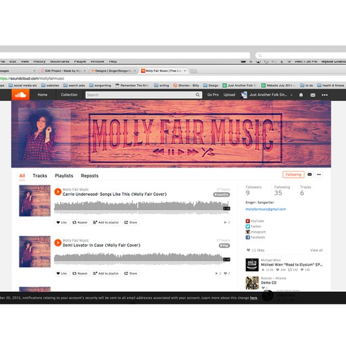 singer-songwriter banner Soundcloud mock-up