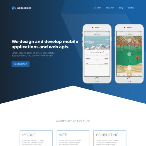 Mobile development agency website