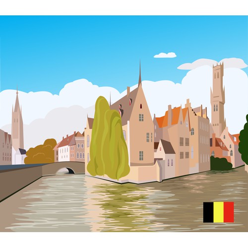 City Illustration  "Belgium"