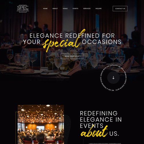 We need a professional, inviting website designed for our upscale events center