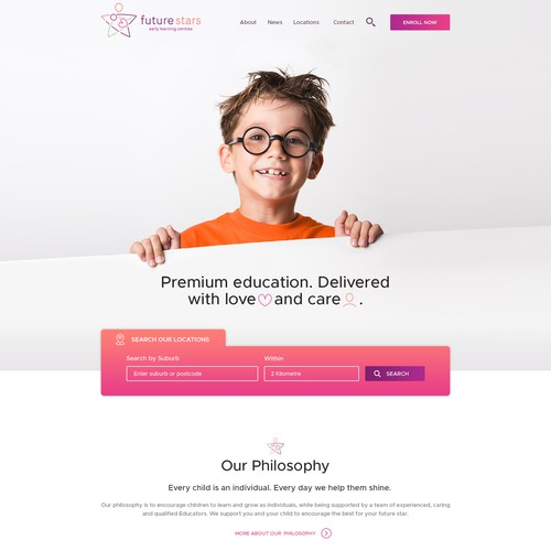 New Modern Webdesign for Childcare Center