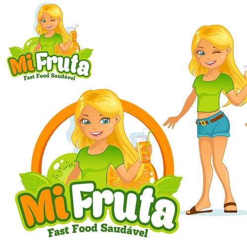 Create a logo for a healthy fast food called "Mi Fruta" | MascotNeeded