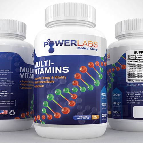 Product label for POWER LABS