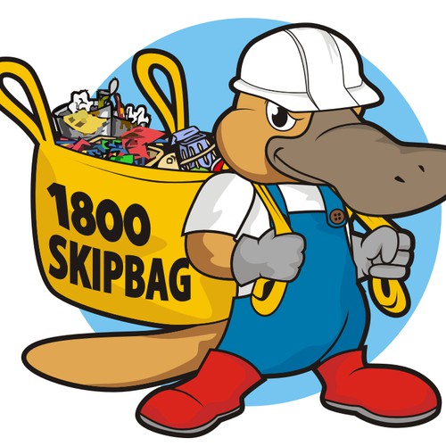 logo design, mascot for skipbag