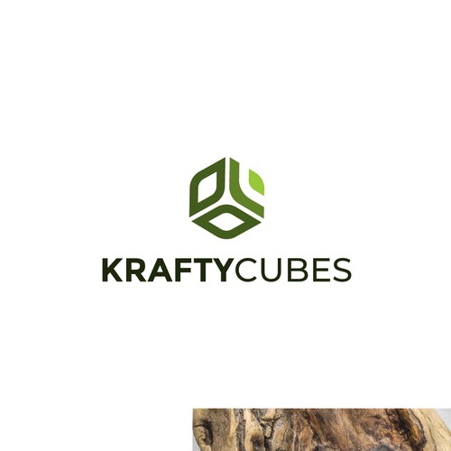 Simple eco cube and acronym logo concept for KraftyCubes