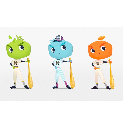 Baseball characters for a Japanese augmented reality app