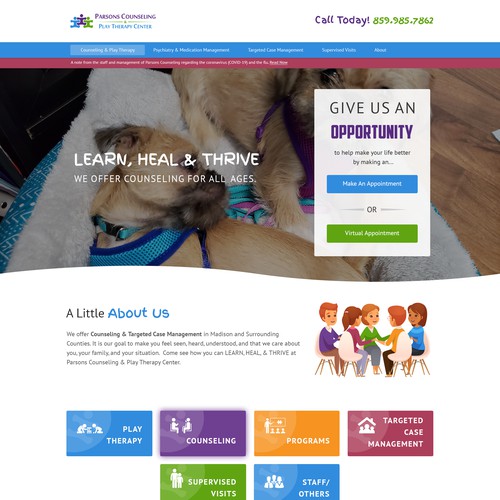 Homepage for a Pet Counselling