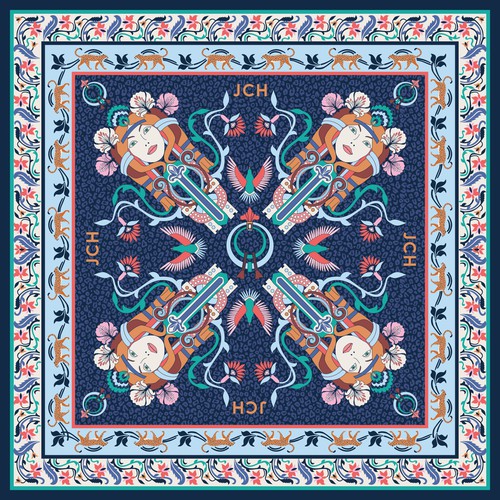 Pattern for silk scarf