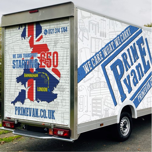 Eye catching design for our vans in UK