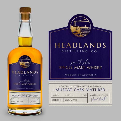 Premium Australian whisky label design