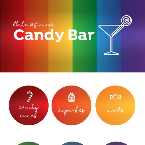 Signage/Icons for a Candy Bar at a Gay Wedding