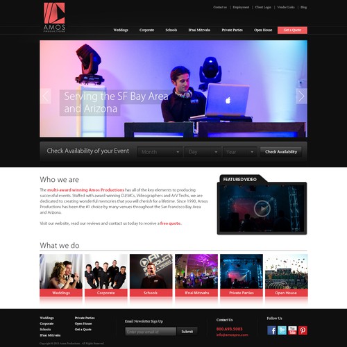 Amos Productions needs a new website design**********