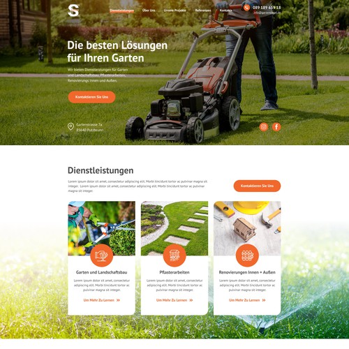 Design concept website for garden services