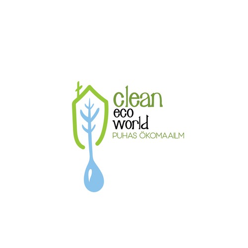 Eco firendly logo for Clean Eco World. 