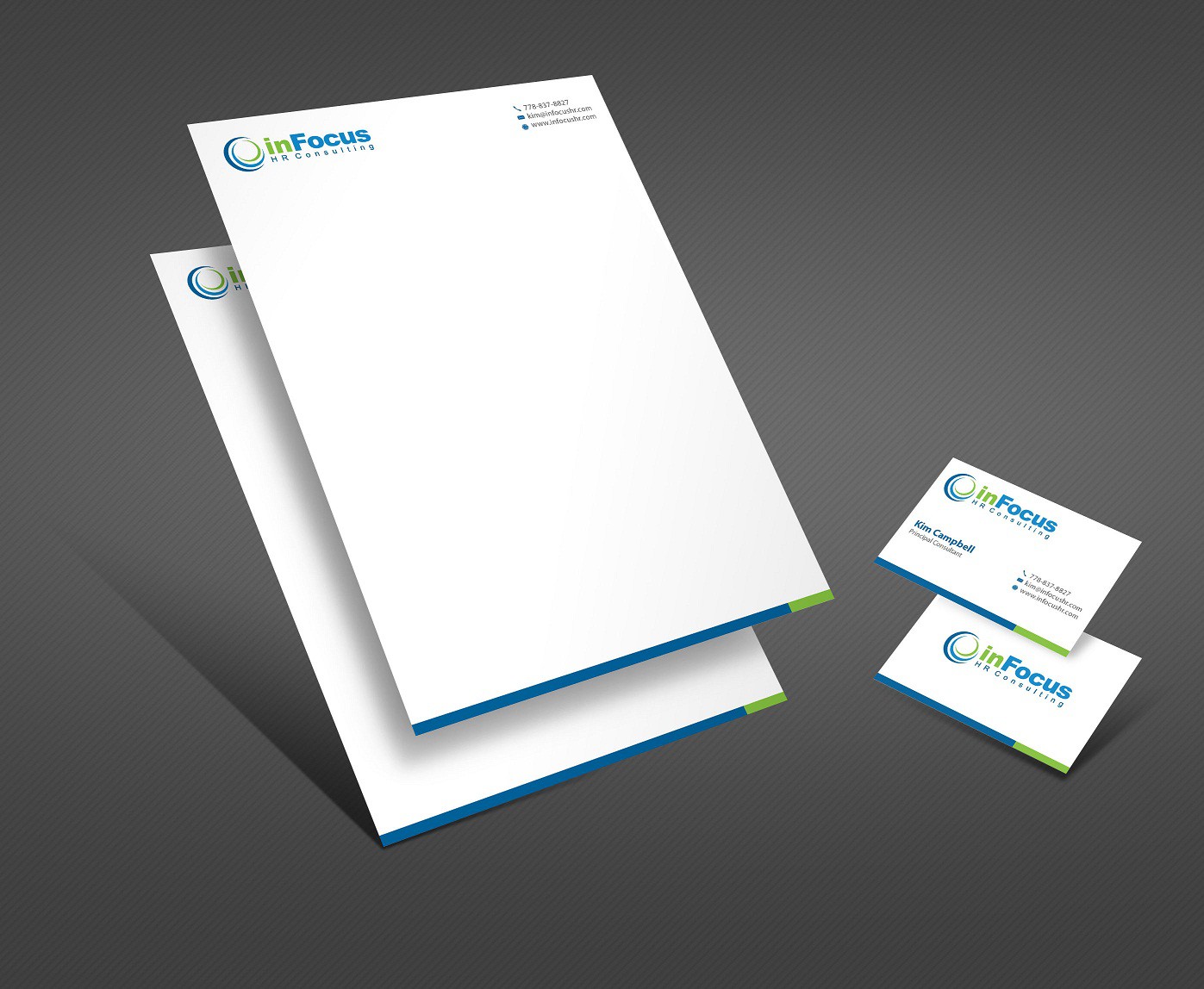 New business card and electronic letterhead for a Human Resources Consulting Business