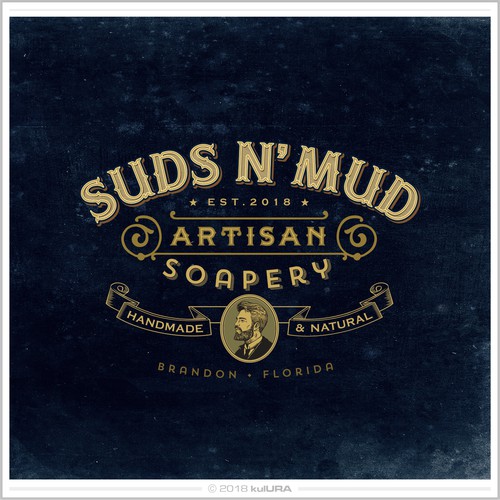 Vintage style logo for handmade artisanal soaps