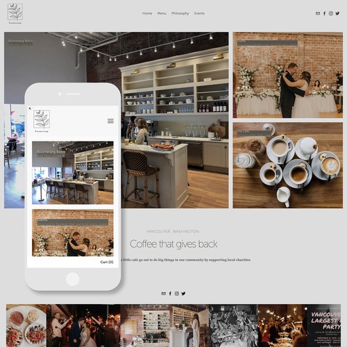 Squarespace Website Design for Non-profit Coffee Shop and Bistro