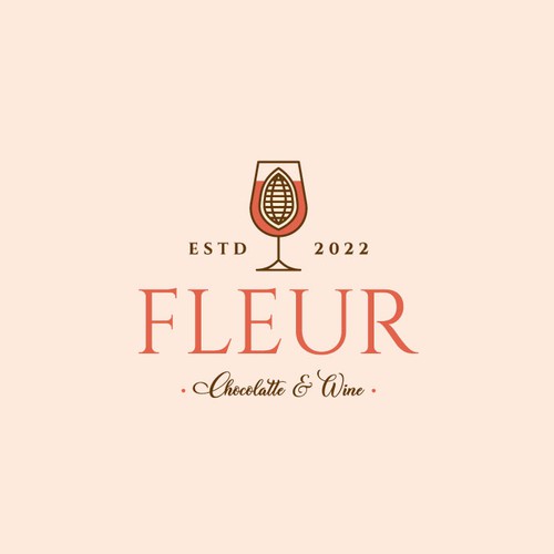 Logo for a chocolate and wine shop