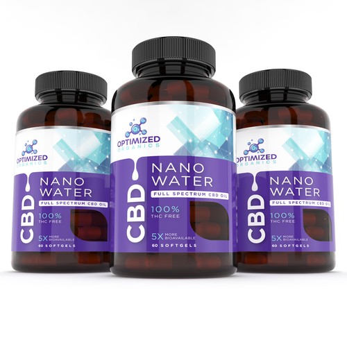 NanoWater CBD oil label design