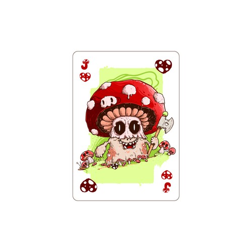 Mushroom themes playing card