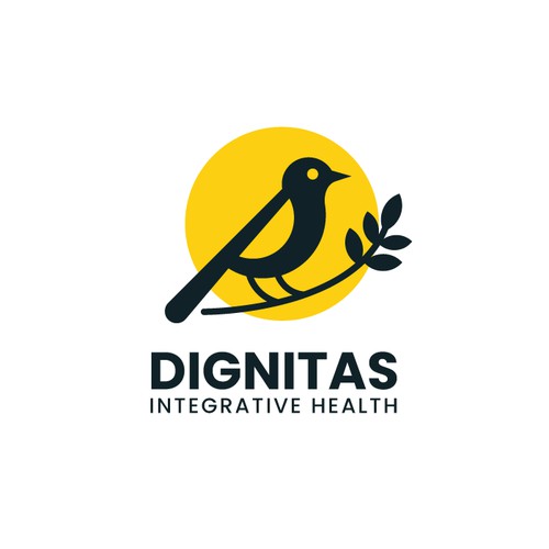 Bird on a tree branch logo