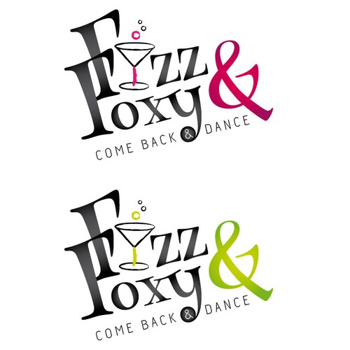 Logodesign für "Fizz & Foxy" Tanzveranstaltung mit Musik aus den 60er und 70er Jahren